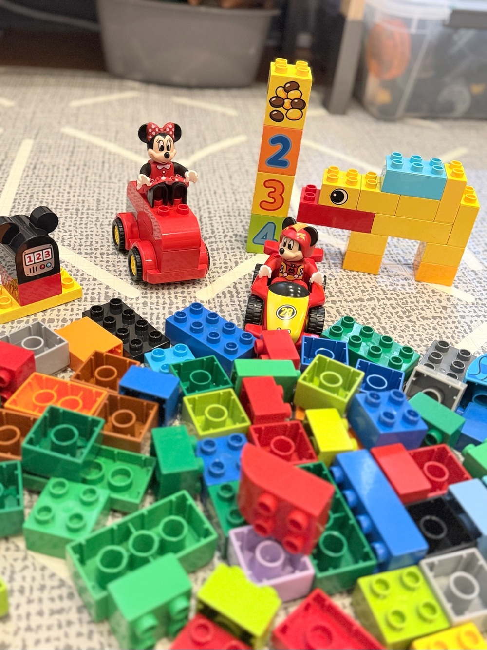 LEGO DUPLO Mickey & Minnie Mouse Race Car Theme Building Blocks Lot (2.2 lbs)